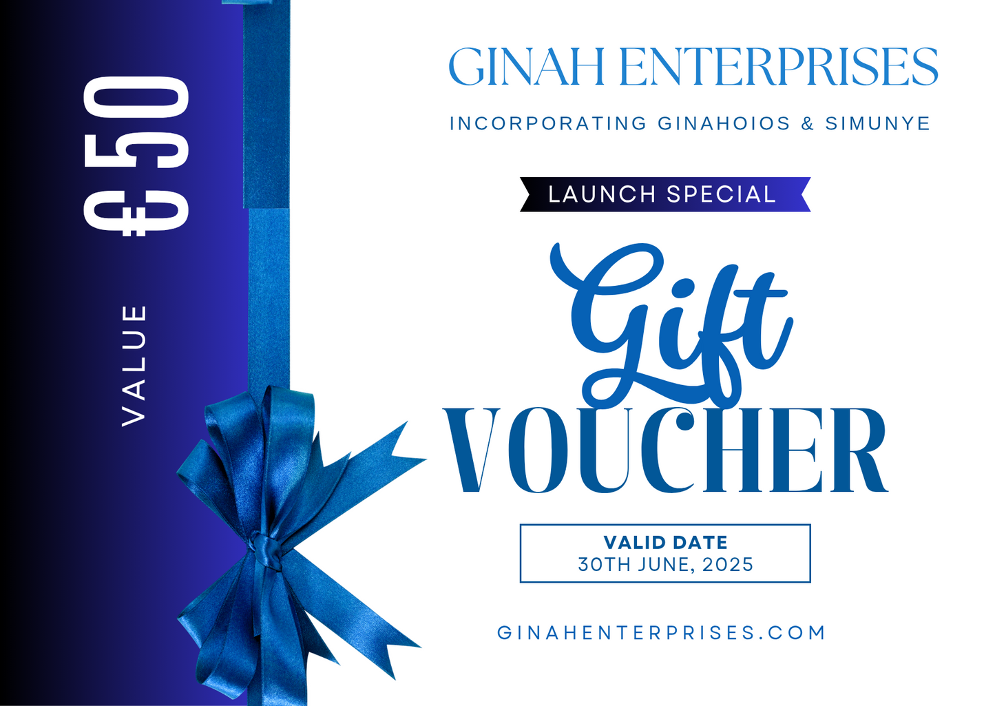 Ginah's Gift cards