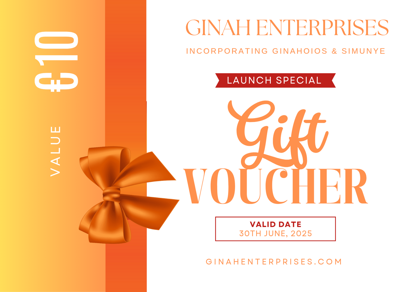 Ginah's Gift cards
